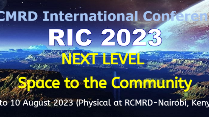 RCMRD International Conference 2023, Next Level, Space to the Community, 8 to 10 August 2023 (physical at RCMRD - Nairobi, Kenya)