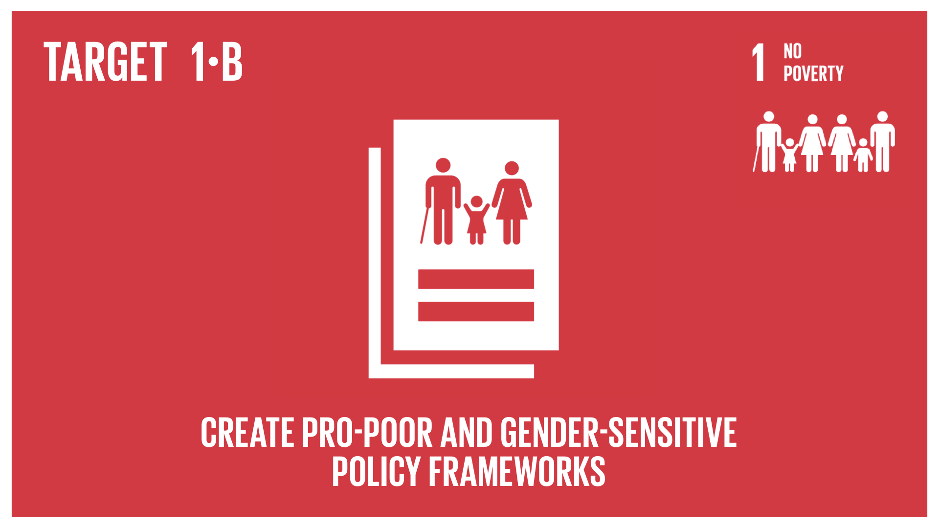 Graphic displaying the creation of pro-poor and gender sensitive policy frameworks 