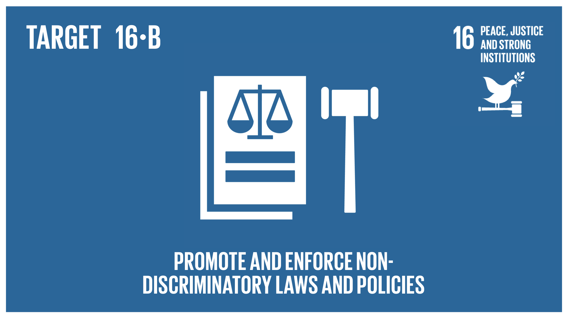 Graphic displaying the promotion and enforcement of non-discriminatory laws and policies 