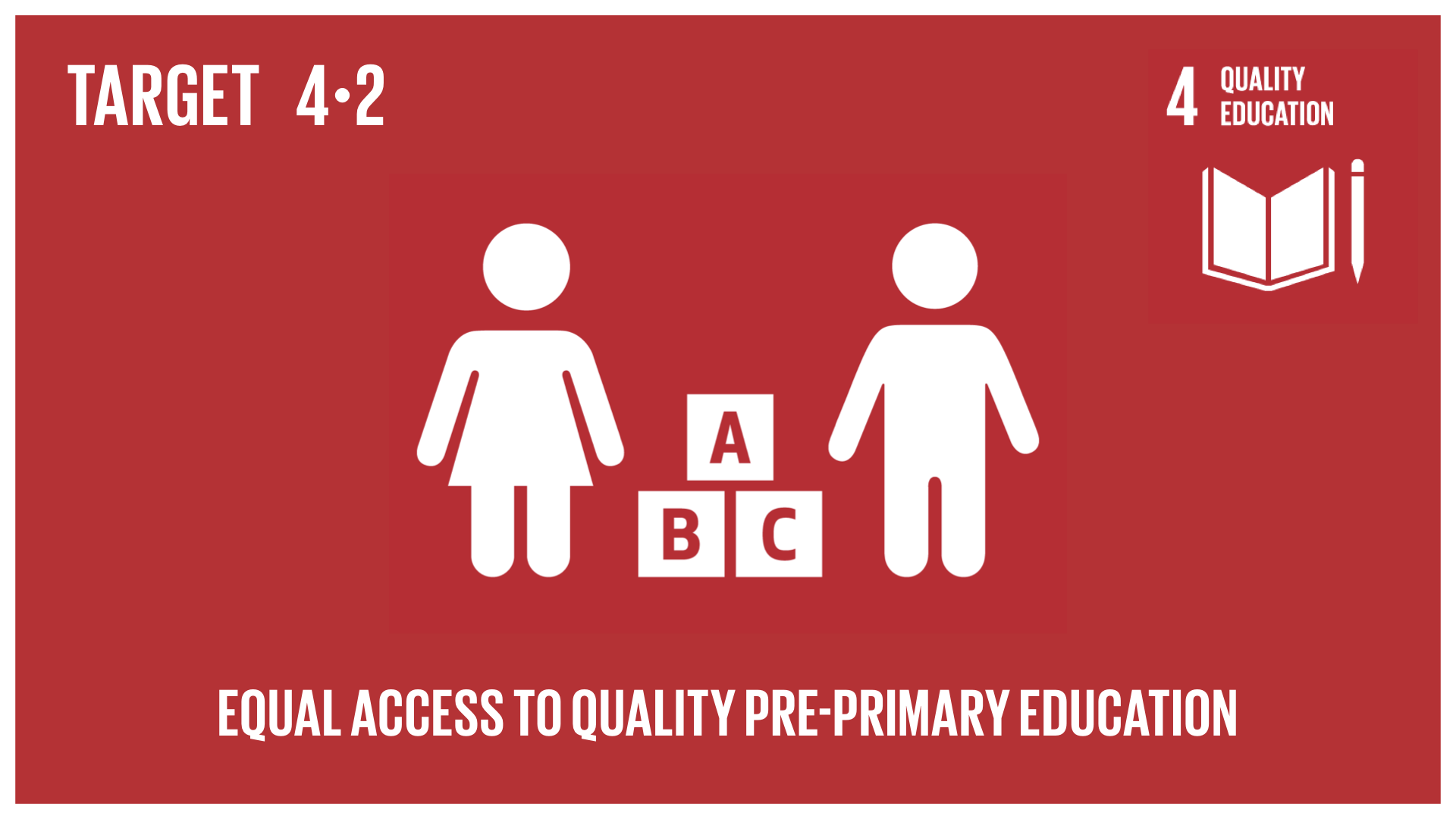 Graphic displaying equal access to quality pre-primary education for all children