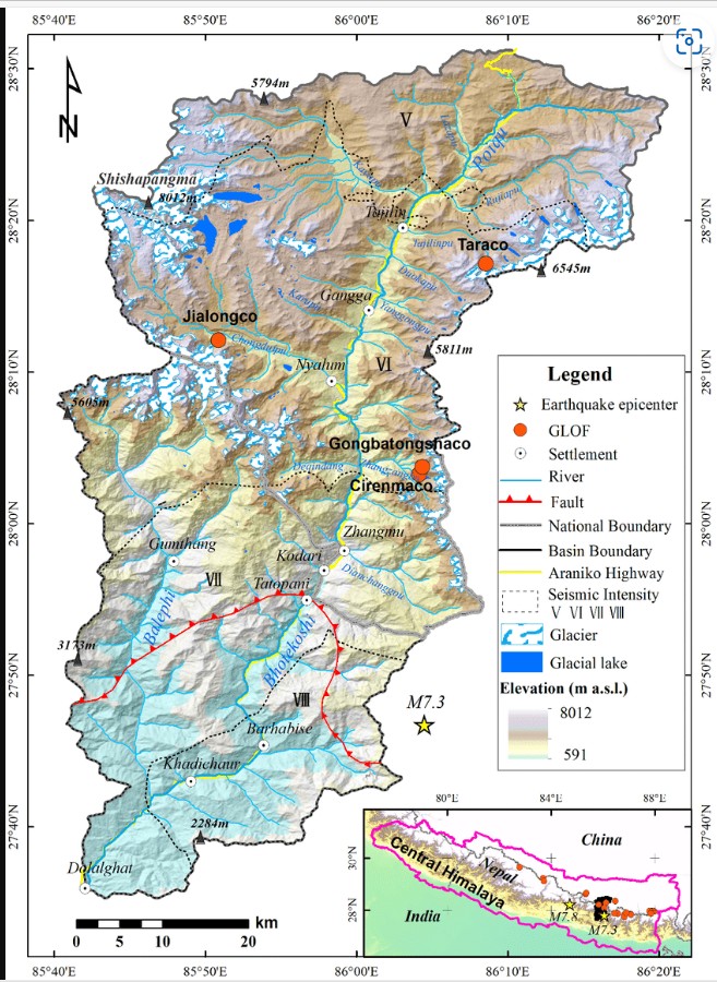 Map of Bhotekoshi catchment