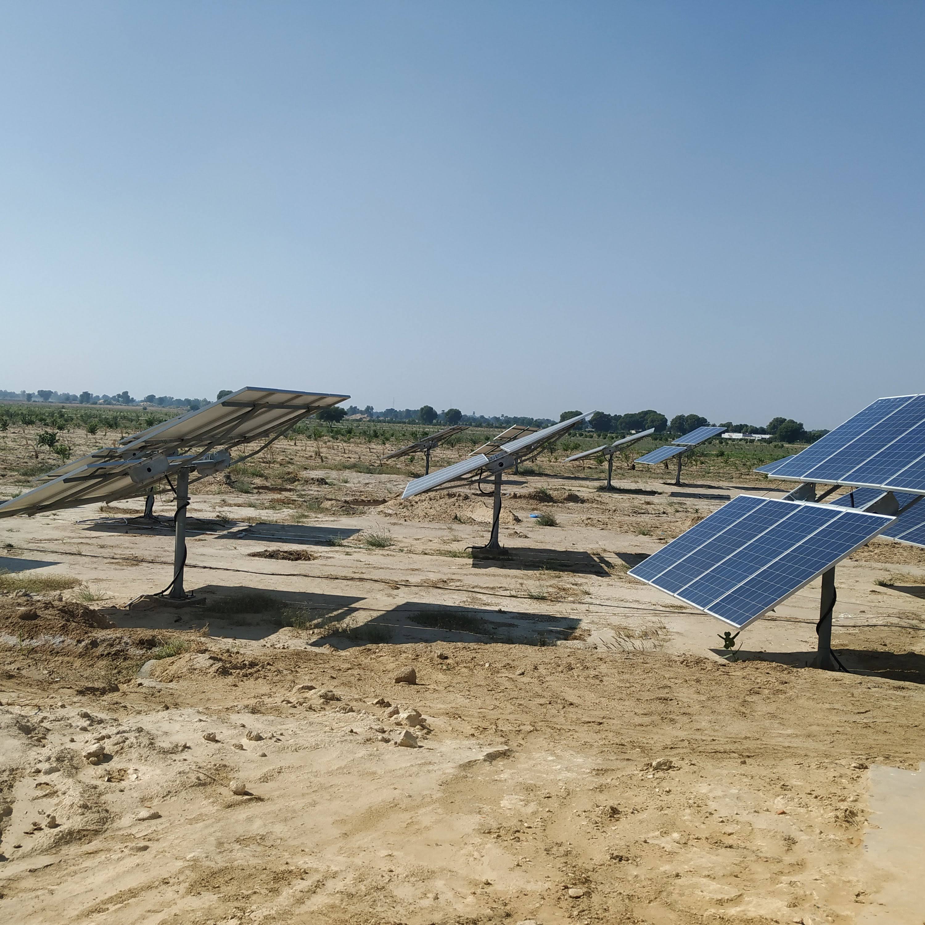 Image of solar panels in dry climate