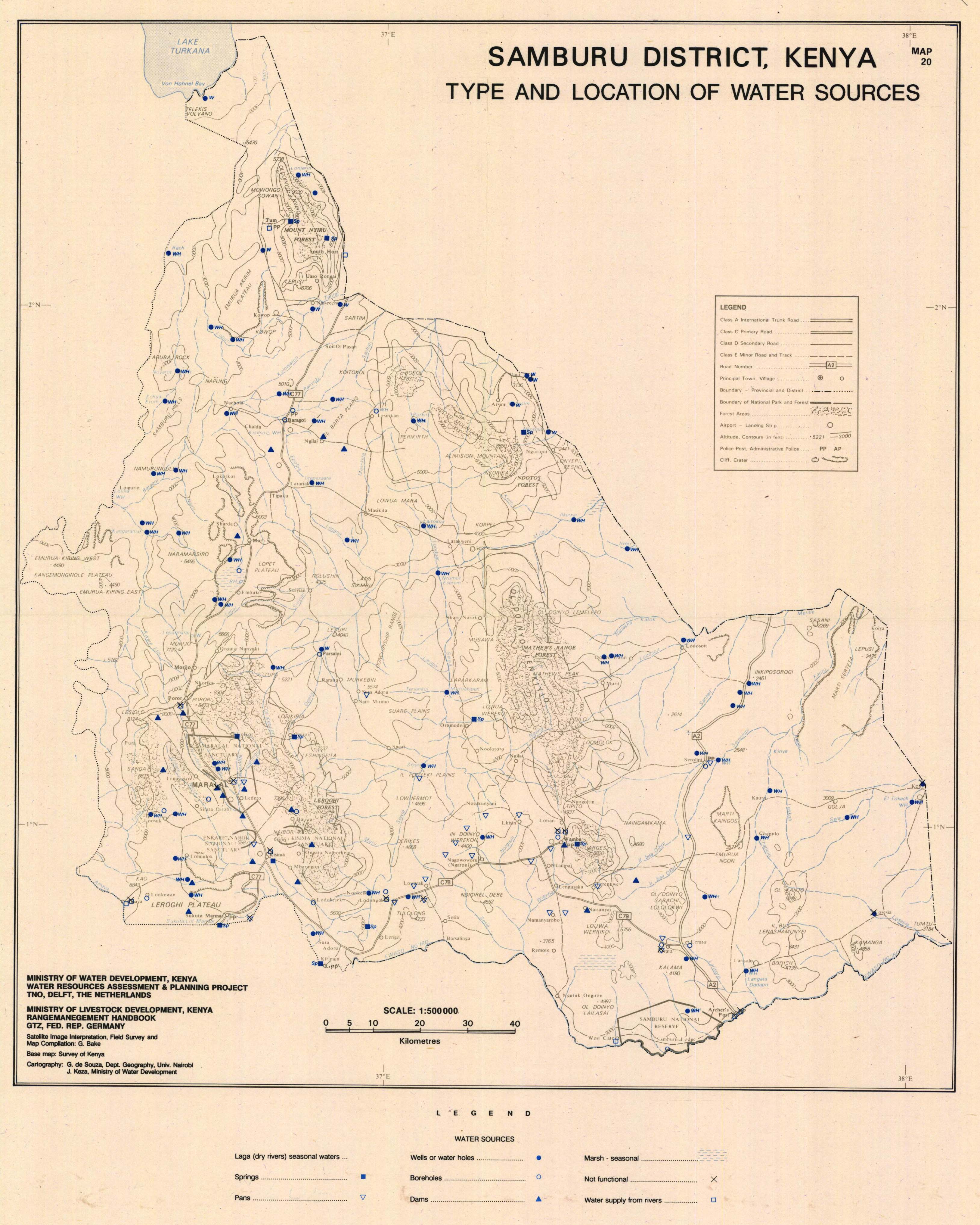 Map of water sources in Samburu county, Kenya.