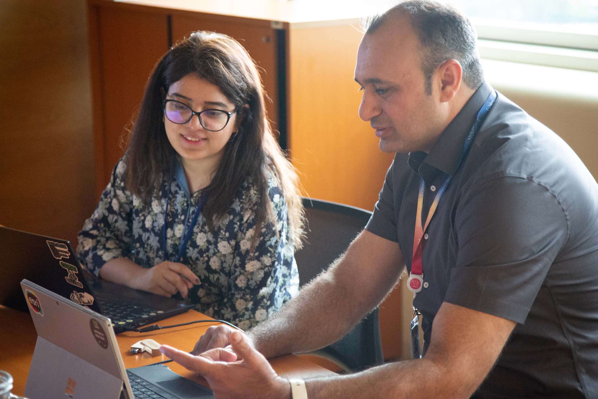 Team members of group A collaborating in the hands on session