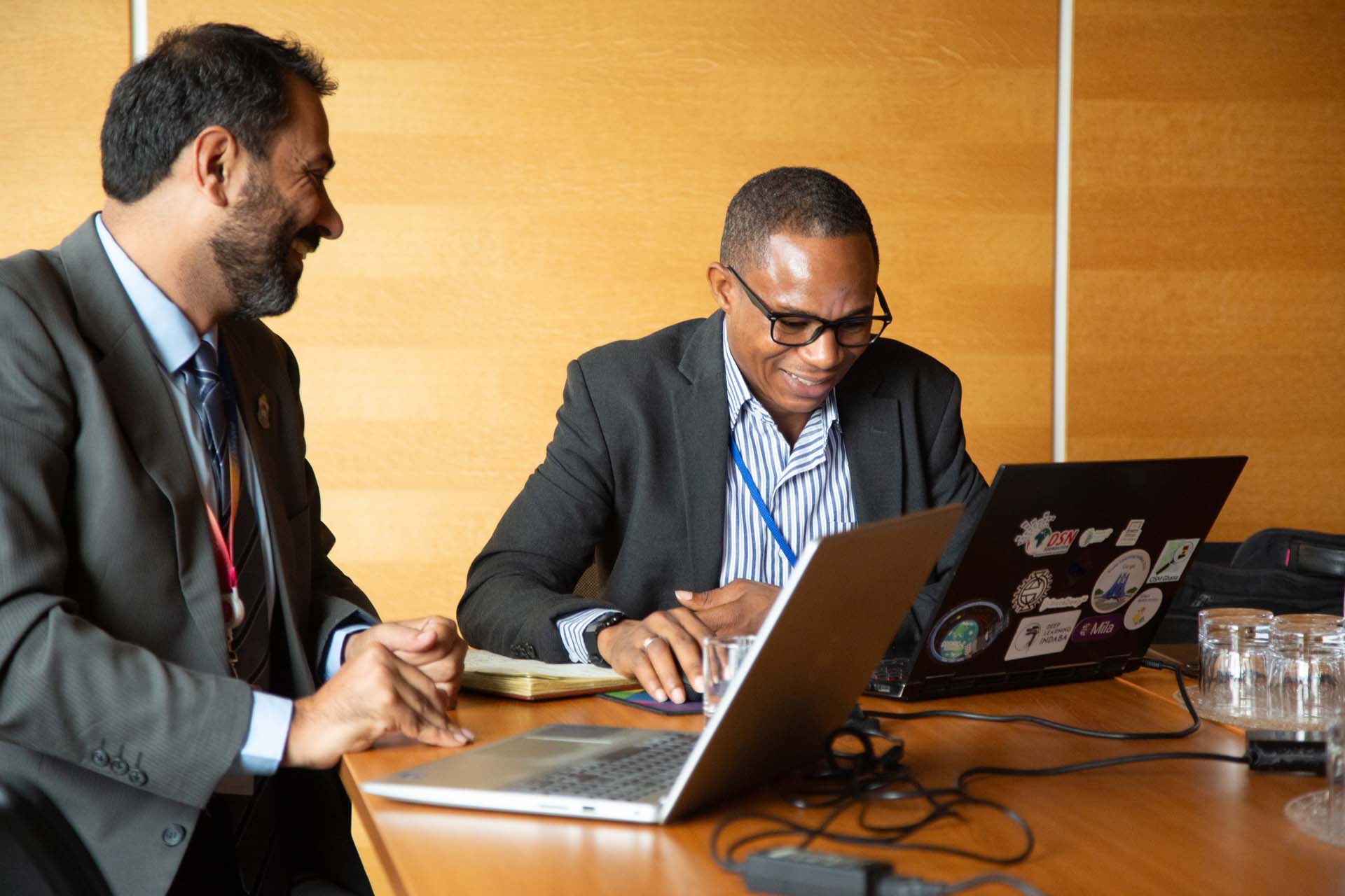 Team members of group E collaborating in the hands on session