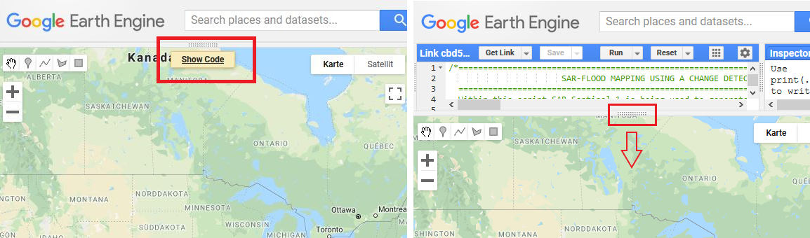 Access the Google Earth Engine script by using the link