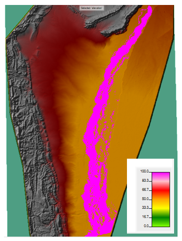 Simulated water surface elevation