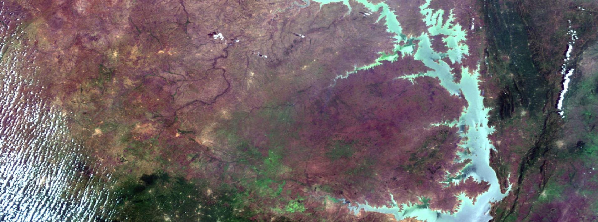Satellite image of Volta river