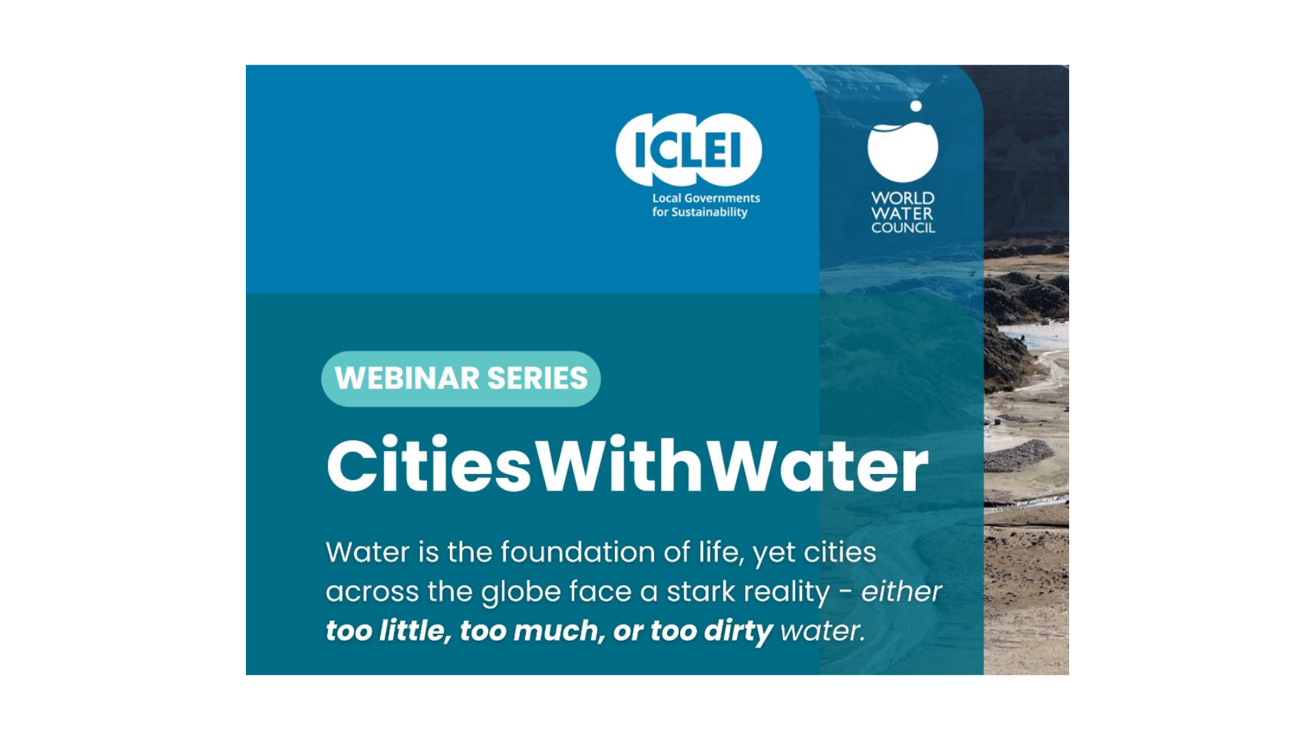 Webinar banner with title and motto