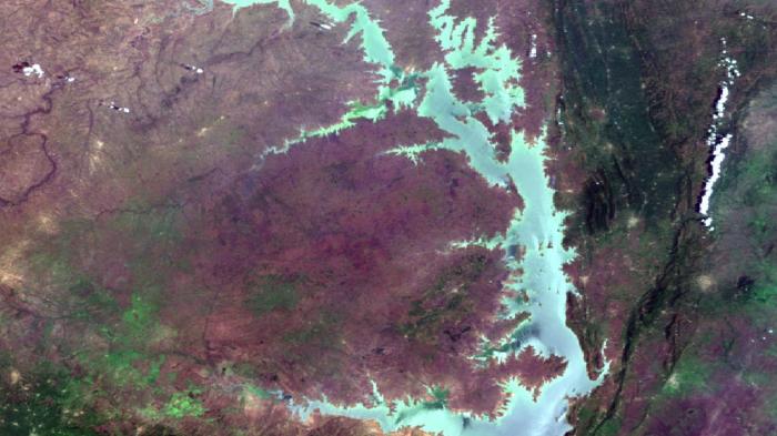 Satellite image of Volta river