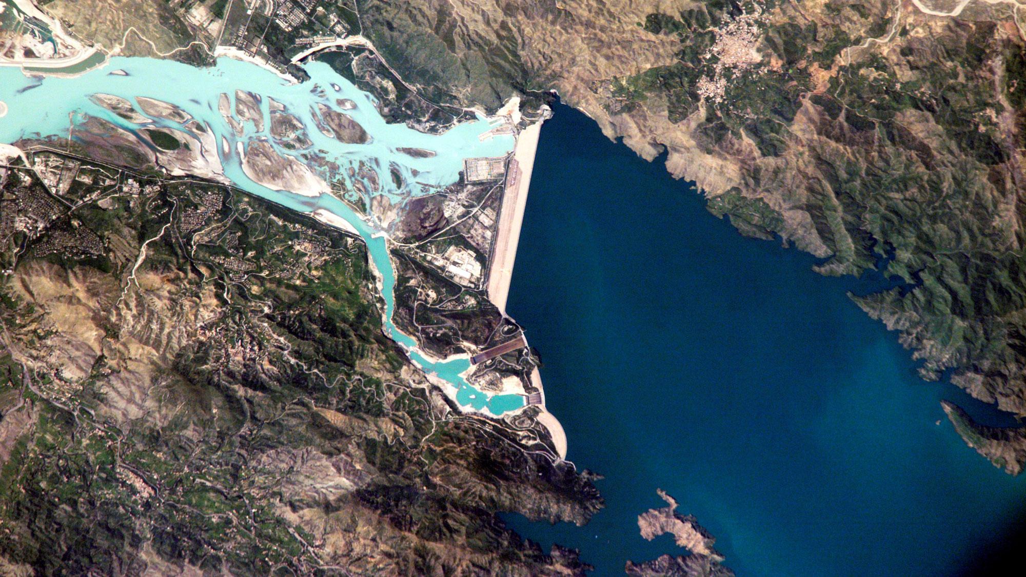 Tarbela Dam, Pakistan – part of the Indus Basin Project that resulted from the 1960 Indus Waters Treaty between India and Pakistan. Source: NASA