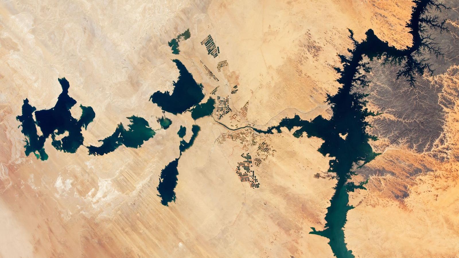 Satellite image of Toshka Lakes in Egypt