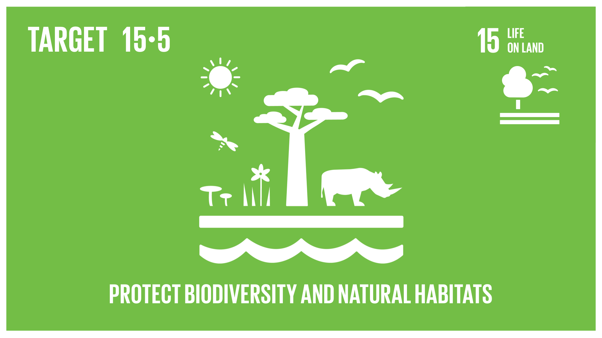 Graphic displaying the protection of biodiversity and natural habitats 
